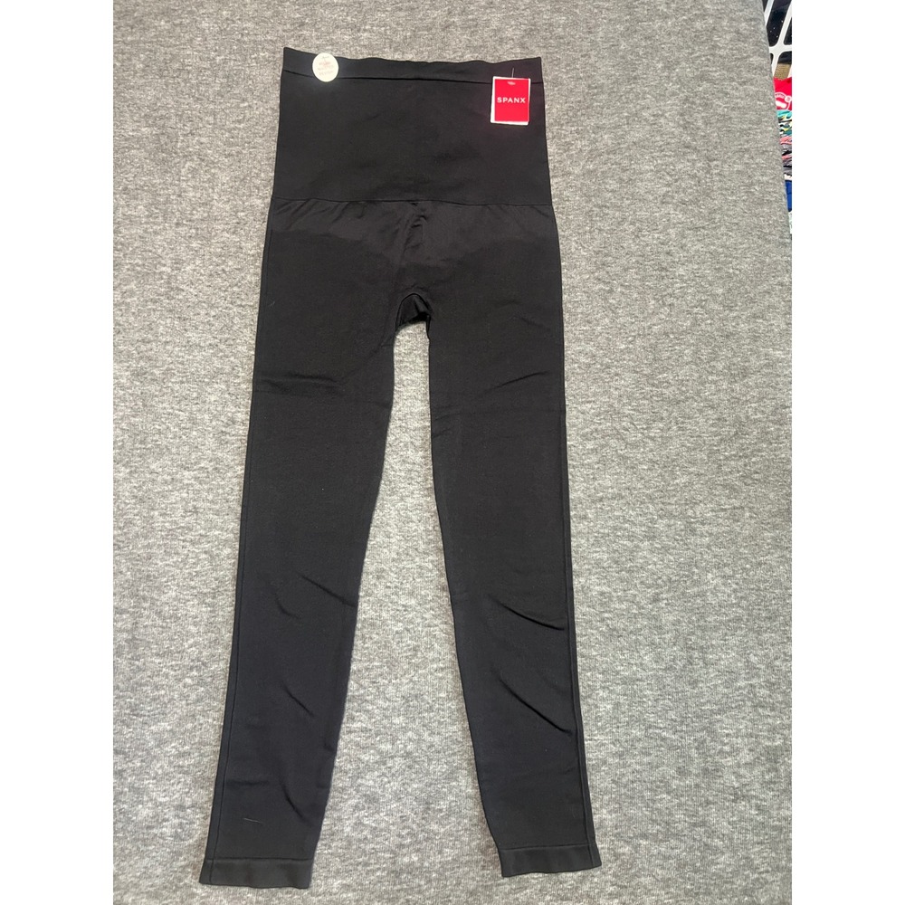 Spanx High-Waisted Look at Me Now Seamless Leggings Very Black 20133R XL NEW